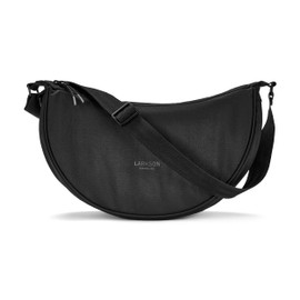 LARKSON Crescent Bag Ladies Black - Solveig Medium - Cross Body Bag Women Sling Shoulder Bag in Half Moon Shape - Womens Dumpling Bag with Adjustable Strap