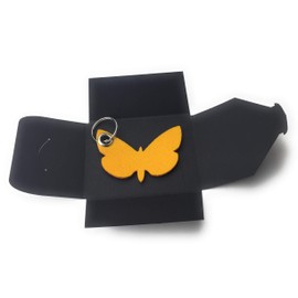 Felt Key Fob, Butterfly/Animal, Saffron Yellow, Special Gift
