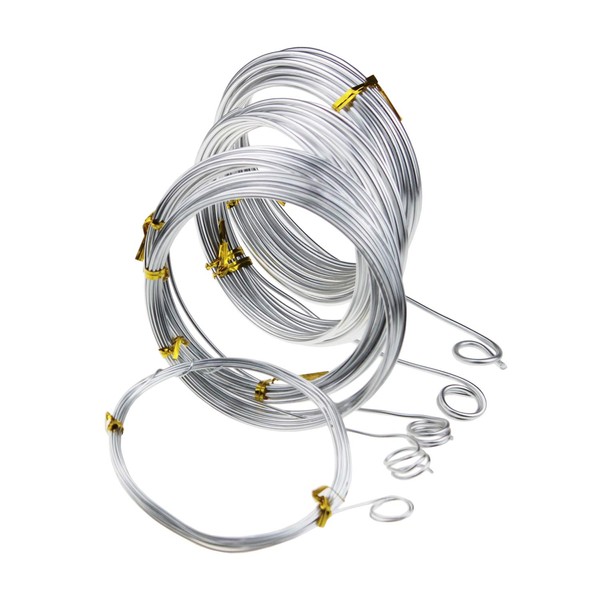 Silver Aluminum Craft Wire, 5 Assorted Sizes (1 mm, 1.5
