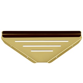 Sanbege 2 Pcs 304 Stainless Steel Corner Shelf with Screws, Triangle Shower Caddy, Wall Mount Soap Holder for Bathroom, Kitchen Organization (Polished Gold)