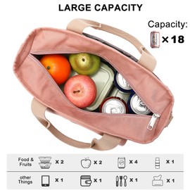 Weitars Lunch Bag for Women Work,Insulated Lunch Box Extra Large Lunch Tote Bag,Wide-Open Tote Cooler Bag with Removable Shoulder Strap with Side Pocket,Lunchbag for Picnic Hiking Beach