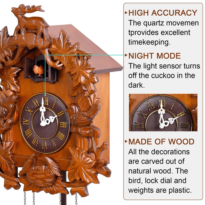Kendal Large Handcrafted Wood Cuckoo Clock MX015-1