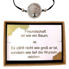 ONDEGO® Lebensbaum silber rosegold Freundschaft HANDMADE in GERMANY Armband Freunde beste Freundin Freundschaftsarmband Weihnachtsgeschenk (Armband Silber)