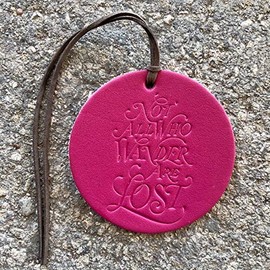 Air Flair | Leather Car Air Freshener | Not All Who are Lost (Fuchsia, Cherry Leather Scent)