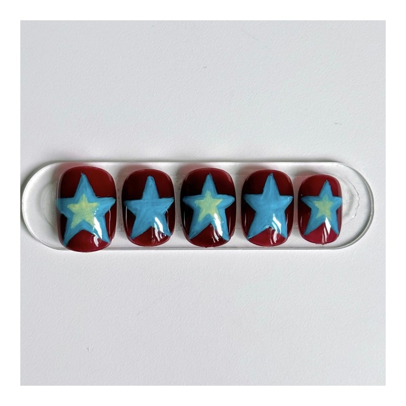 06:10AM, Blue Fragment Spawn |Retro star nail - Coffin /