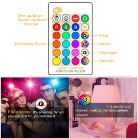 RGBW Color Changing Atmosphere Lighting, GU10 Base IR Remote Control Dimmable with Memory Function 40W Equivalent for Home Decoration Stage Bar KTV Party (RGB+Warm Lighting, 4-Pack)