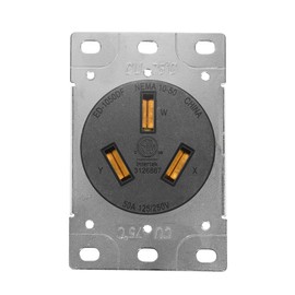 Strhowill NEMA 10-50R Outlet, 50 Amp 125V/250V Heavy-Duty Power Receptacle, Industrial Grade NEMA 10-50R Receptacle, Flush Mount for EV Charger, Welder & Vintage Appliances, UL Listed