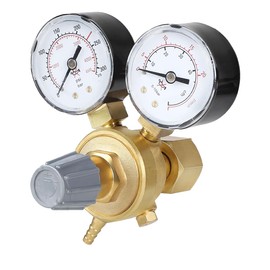Enwye Full Copper Italian Style Mini CO2 Argon Regulator W21.8 Thread Single Stage Positive Action Pressure Reducer Gauge