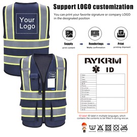 AYKRM 11 colors available navy safety vest for men