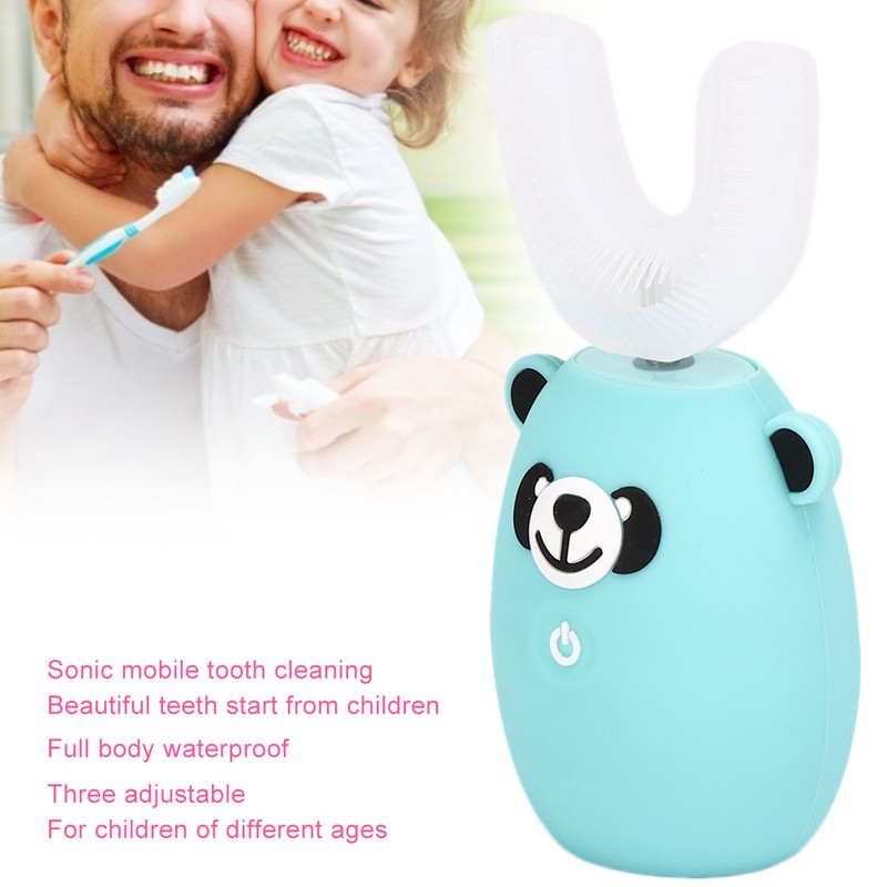 U shape Children Electric Toothbrush Automatic Silicon Sonic Teeth Whitening