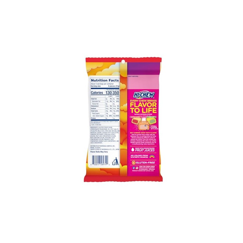 HI-CHEW Getaway Mix, Pack of 6 Bags, 3oz each -
