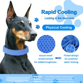 Dog Rapid Cooling Collar, an Essential Item for Pets in Summer, PVA Material for Physical Cooling, Adjustable with Velcro, for All Dogs, 2-Pack