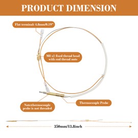 MOASKER Thermocouple with Tilt Switch Replacement Parts for Patio Heater, Glass Tube and Room Garden Outdoor Heater Thermocouple and Dump Switch Repair Kit, Safety Protection System Thermistor, 1 Pack
