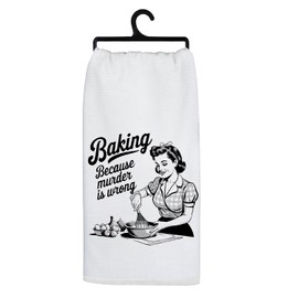 Koesus Funny Baking Kitchen Towels, Tea Towels for Baking, Gifts for Bakers Funny Dish Hand Towels for Kitchen Decor, 16x24 Inch