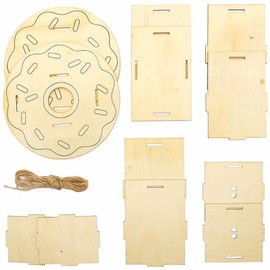 Baker Ross FC793 Doughnut Wooden Bird House Kits - Pack of 2, Kids Paint Your Own Kit, Bird Box Craft for Kids