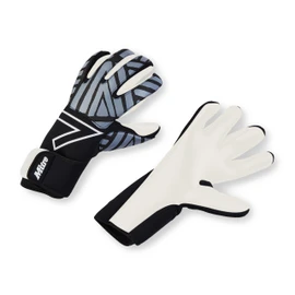 Mitre Impel Junior Goalkeeper Gloves | Shock Absorption | High Grip, Black/Grey, Size 4