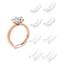 SCJJZ 8pcs ring verkleinerung,Ringverkleinerer Unsichtbar,ring verkleinerung unsichtbar,Transparent Unsichtbarer Ringgrößenversteller für lose Ringe,Ringgrößenversteller passend für Männer und Frauen