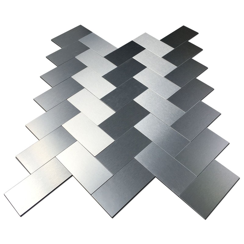 Art3d 100-Pieces Peel and Stick Tile Kitchen Backsplash Metal Wall