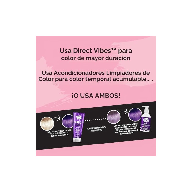 Tinte semipermanente para el cabello Direct Vibes, morado, tono vibrante