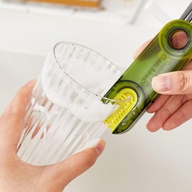 Multi-Purpose Bottle & Cup Cleaning Brush Set with Crevice Scrubber 01 Tumbler Cleaning Brush - Green 5ea
