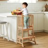 COSYLAND Toddler Standing Tower with Stabilizing Legs - Bamboo Kids