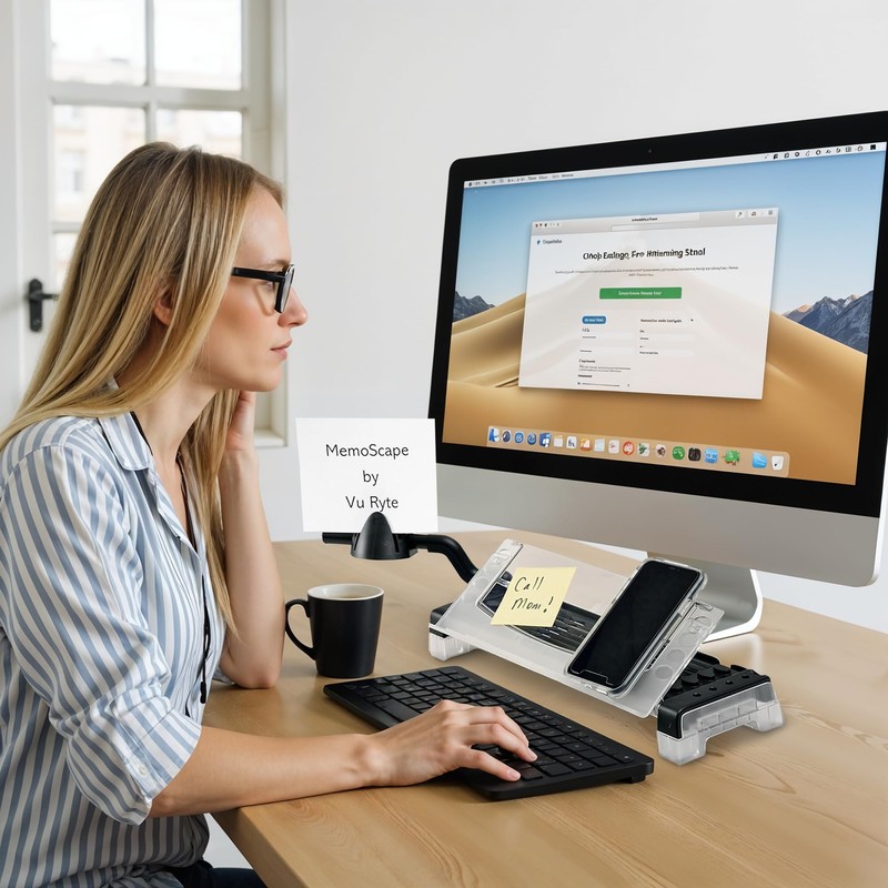 MemoScape Adjustable in-Line Document Holder for Typing | Reduces Neck