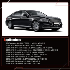 AUCERAMIC 243703CGA0 Timing Camshaft Gears for 2011-2020 Hyundai Azera Genesis Santa Fe for Kia Cadenza K900 Sedona Sorento 3.3L 3.8L 4PCS Intake＆Exhaust CVVT Sprockets