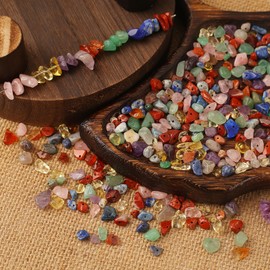 DAHI Approx. 430 Pieces 7 Chakra Beads for Threading Crystals Beads Crystal Stones Beads for Bracelets Necklaces Earrings Jewellery Making Crafting Natural Irregular Drilled DIY Gemstones (7 Chakra)