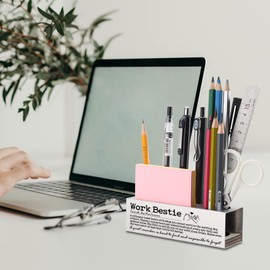 FOKCBOCM Work Bestie Gifts for Women Funny, New Job gifts for Work Bestie, Retirement Birthday leaving Party Gifts for Work Bestie Coworker Friends, Best Work Bestie Office Desk Pencil Holders-DS20