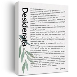 Desiderata Literature Quote Canvas Wall Art Motivational Canvas Print Artwork Positive Canvas Painting Office Home Wall Decor Framed Gift 12x15 Inch