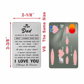 DEGASKEN Dad Gifts from Son - I Will Always Be Your Little Boy - I Love You Daddy Gifts for Christmas Valentine Fathers Day, Metal Engraved Wallet Insert Card