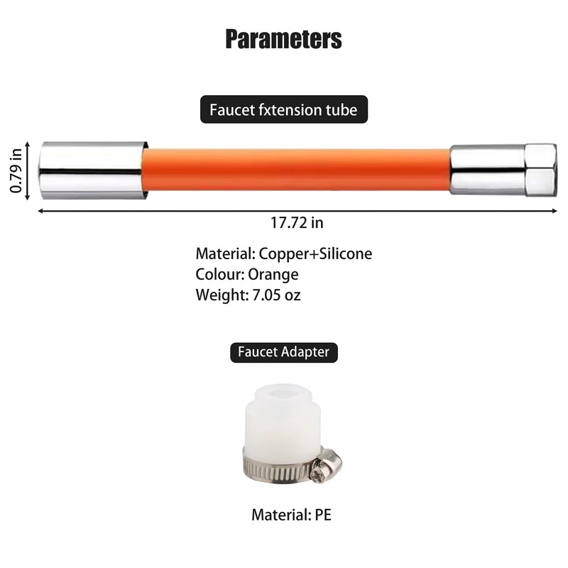 Faucet Extension Tube,Rotatable Extender Hose,Bendable Water Tap Pipe,Splash Proof Mouth,Kitchen