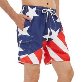 Scotamalone Mens Swim Trunks Swimming Shorts Swimwear Bathing Suits Quick Dry 7 Inch with Mesh Lining