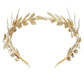 MERRYHAPY Diadema De Novia Con Hojas Doradas Tiara Headband Tocado Barroco Para Boda Aniversario Fiesta Histórica Accesorio De Cabello Para Mujer Y Ad