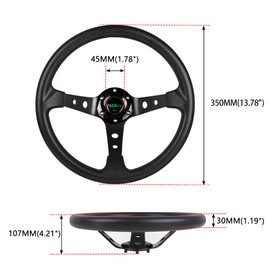 SUTUNG 14in Steering Wheel+Quick Release+Hub Adapter 160HFor Mazda Miata RX-7 RX-8 MX-3