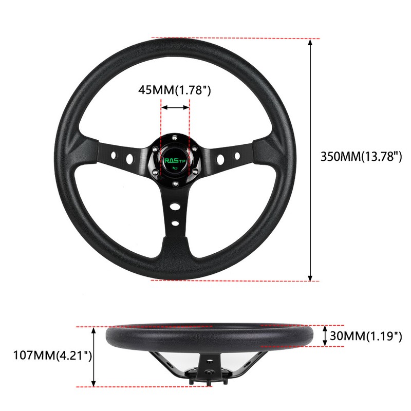 SUTUNG 14in Steering Wheel+Quick Release+Hub Adapter 160HFor Mazda Miata RX-7