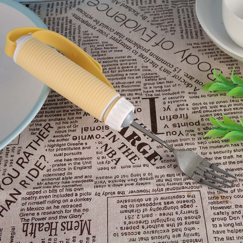 Disabled Patient Arthritis Elder Utensil Removable Flexible Rotating Eating Fork