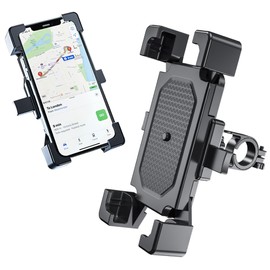 JXINLODGEG Motorcycle Phone Mount, Bike Phone Mount, 360° Rotatable Phone Holder for Motorcycle Bike Bicycle Scooter, Compatible with Cellphones 4.7-6.8”