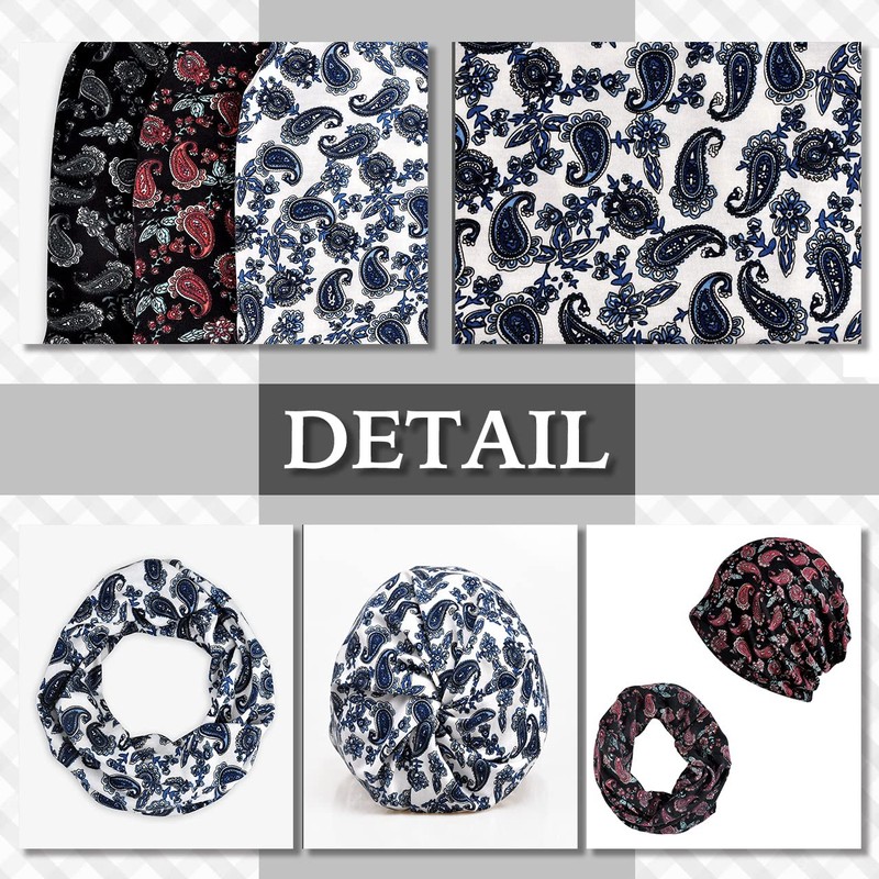 CHROME CRANE CB123 Knit Hat, Knit Cap, Paisley Pattern, 2-Way,