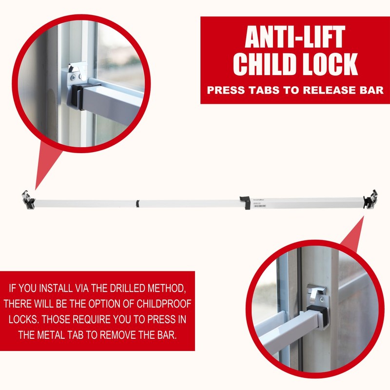 SecurityMan Window Security Bar - Easy Install for Horizontal/Vertical Windows