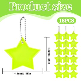 KIPTVO 18PCS Safety Reflector, Reflector Pendant, Reflective Pendants Key Chains, Reflective Glossy Keychain, Reflective Keyrings, Reflective Backpack Accessories, for School Bag Backpack（Pentagram）