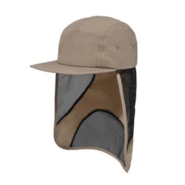 Clape Foldable Neck Flap Cover Sun Cap UPF 50 Protection Hat for Outdoor Fishing Hiking(WBFHB-Khaki)