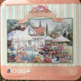 Feminine Florals Romantic Perfection 1000 Piece Puzzle in Storage Tin