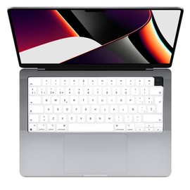 WYGCH Spanish Keyboard Cover for MacBook Air 13.6" 15.3" A2941 A2681/for MacBook Pro 14" 16" A2779 A2442 A2780 A2485,Keyboard Protector (EU Layout, White)