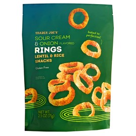 Trader Joe’s Sour Cream & Onion Flavored Rings, Lentil & Rice Snacks, Gluten Free, 2.5 ounces (71 grams)