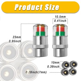 8 tapas de válvula para monitor de presión de neumáticos, universal de 32 PSI para monitor de presión de neumáticos de coche, indicador de sensor de tapones de válvula, indicador de neumático de