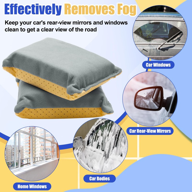 Anglekai 2PCS Window Defogger Sponge, Absorbent Window Glass Defogger Car