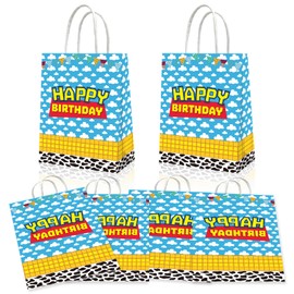 Eleventheart 20 Pcs Cartoon Story Birthday Decorations Blue Sky White Cloud Toy Theme Gift Bags for Boys and Girls kid party Supplies