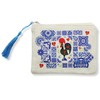Portuguese Burlap Pouch with Barcelos Rooster & Azulejo Tile Design