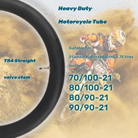 2.75/3.00-21" Motorcycle Inner Tube for 80/100-21,90/90-21,90/100-21 Dirt Pit Bike Klr 650/450 Mh90-21